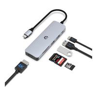 Tiergrade Hub USB C, adattatore USB C 6 in 1, docking station per display 4K con porta USB-A 3.0, porta USB-A 2.0, alimentazione 100W, slot SD/TF, hub multiporta per laptop USB-C