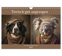 Tierisch gut angezogen (Wandkalender 2027 DIN A4 quer), CALVENDO Monatskalender