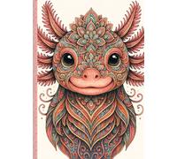 Tierische Gedanken: Liniertes A5 Notizbuch mit 200 Seiten im Mandala-Stil Axolotl