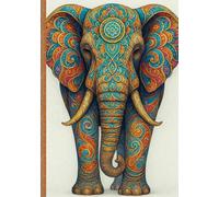 Tierische Gedanken: Liniertes A5 Notizbuch mit 200 Seiten im Mandala-Stil Elefant
