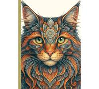 Tierische Gedanken: Liniertes A5 Notizbuch mit 200 Seiten im Mandala-Stil Maine Coon