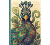 Tierische Gedanken: Liniertes A5 Notizbuch mit 200 Seiten im Mandala-Stil Pfau