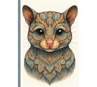Tierische Gedanken: Liniertes A5 Notizbuch mit 200 Seiten im Mandala-Stil Sugar Glider