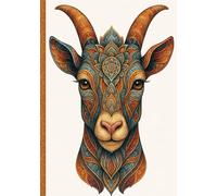 Tierische Gedanken: Liniertes A5 Notizbuch mit 200 Seiten im Mandala-Stil Ziege