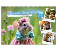 Tierische Herzensbrecher - Charmante Tiere mit ihren Botschaften (Wandkalender 2026 DIN A2 quer), CALVENDO Monatskalender: Süße Tiere und zauberhafte ... dir jeden Monat ein Lächeln ins Zuhause