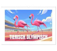 Tierische Olympioniken - Ein farbenfroher KI-Kalender (Wandkalender 2026 DIN A3 quer), CALVENDO Monatskalender: Ein farbenfroher Kalender mit ... Weise auf die Olympischen Spiele vorbereiten