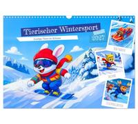 Tierischer Wintersport - Lustige Tiere im Schnee (Wandkalender 2027 DIN A3 quer), CALVENDO Monatskalender: Humorvolle Wintertiere in actionreichen Wintersport¿Szenen - charmant und farbenfroh.