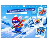Tierischer Wintersport - Lustige Tiere im Schnee (Wandkalender 2027 DIN A4 quer), CALVENDO Monatskalender: Humorvolle Wintertiere in actionreichen Wintersport¿Szenen - charmant und farbenfroh.