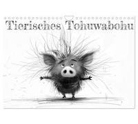 Tierisches Tohuwabohu (Wandkalender 2026 DIN A4 quer), CALVENDO Monatskalender: Pencil Sketch Drawings Kalender mit Tieren