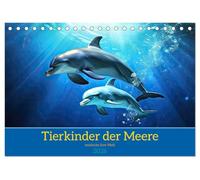 Tierkinder der Meere - entdecke ihre Welt (Tischkalender 2026 DIN A5 quer), CALVENDO Monatskalender: Kleine Helden der Ozeane