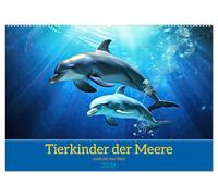 Tierkinder der Meere - entdecke ihre Welt (Wandkalender 2026 DIN A2 quer), CALVENDO Monatskalender: Kleine Helden der Ozeane