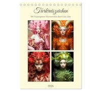 Tierkreiszeichen. Mit Frauenpower Sternzeichen durch das Jahr (Tischkalender 2026 DIN A5 hoch), CALVENDO Monatskalender: Mit Zodiac Damen durch eine kraftvolle und künstlerische Zeit