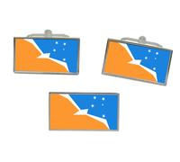 Tierra Del Fuego,Argentina Bandiera Gemelli E Fermacravatta Set