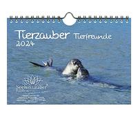 Tierzauber Tierfreunde - Calendario da parete DIN A5, per il 2024, diversi animali e le loro amicizie, motivo anime