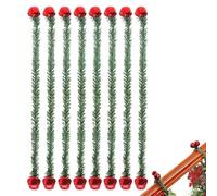 Ties For Garland - 8 Piece Greenery Hooks | Flexible Garland Ties With Bells, Stairs, Railings, Christmas Trees, Lights, Bows, And Holiday Decorations, Easy To Secure Festive Décor