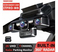 TiESFONG 4 canali dash cam per auto for car i7pro frontale 4K/2K+3*1080P dashcam auto 360 DVR 24H Monitor di parcheggio WiFi videoregistratore automatico IR Visione notturna G-Sensor 256Gmax