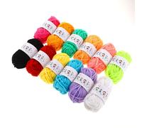 TIESOME 12 mini filati multicolore per uncinetto, 50 m, 15 g/rotolo, di cotone, per matasse all'uncinetto, morbido set di filati per uncinetto, lavori a maglia e sciarpe