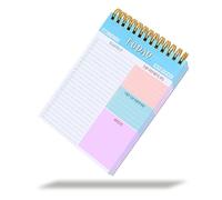 TIESOME 200 gsm To Do List Notepad, 50 fogli senza data Quotidiano da fare Planner Elenco di controllo spesso Taccuino Organizzatore di attività Pianificazioni Forniture per ufficio scolastico