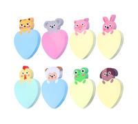 TIESOME 200 pezzi Animali Sticky Notes Adesive, colorati cartoni animati Mini Block Notes Bambini Feste Design Animale Gadget Blocchetti Memo Adesivi Block Notes Compleanno Bambini Regalo Festa