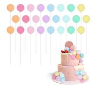 TIESOME 24 decorazioni colorate per torte a palloncino, bellissimi topper per torte fai da te, mini palloncini per feste di compleanno, decorazioni per torte nuziali (colore macaron)