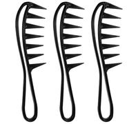 TIESOME 3 pettini a denti larghi per donne, pettini arricciacapelli a squalo, accessori per lo styling, antistatico, durevole, strumento per parrucchiere, districante, districante, ricci, spesso