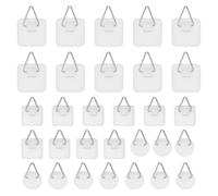 TIESOME 30 ganci autoadesivi per quadri, 3 misure, ganci per immagini, da appendere, senza foratura, struttura in lino, autoadesivi, per immagini, poster foto, quadri decorativi