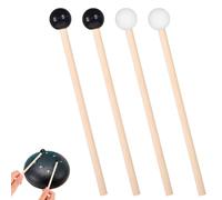 TIESOME 4 mazzuole in acciaio, per xilofono, glockenspiel, bacchette in gomma di legno da 15,5 cm, bacchette per percussione per campana