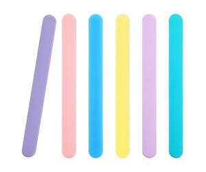 TIESOME 6 bastoncini in silicone riutilizzabili, bastoncini di cera per ghiaccioli, strumenti per miscelare resina epossidica liquida e bicchieri glitterati