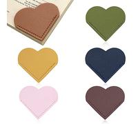 TIESOME 6 pezzi segnalibri in pelle a forma di cuore, segnalibri per pagine ad angolo, simpatici segnalibri per gli amanti della lettura, simpatico regalo fatto a mano per gli amanti dei libri