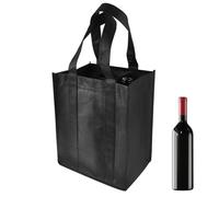 TIESOME Bottlebag, borsa con divisori per bottiglie, borsa per la spesa con 6 scomparti portabottiglie, borsa con scomparto per bottiglie, Nero , Beauty case