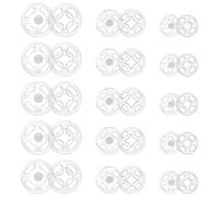 TIESOME Bottoni a pressione in plastica da cucire, 36 set di 3 misure, invisibili, rotondi, trasparenti, per camicie, cucito, abbigliamento, fai da te (7,5 mm, 10 mm, 12,5 mm)