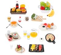 TIESOME Cibo in miniatura Bevanda 1:12 casa delle bambole, 50 pezzi in resina cibo giocattolo set accessori per bambole mini cucina gioco piccola decorazione torta per ragazzi ragazze mini drink cibo