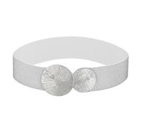 TIESOME Cintura larga elastica da donna, dorata, con doppio O-Ring, vintage, elasticizzata, per abiti