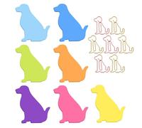 TIESOME Foglietti adesivi a forma di cane, con graffette, 210 fogli autoadesivi a forma di cane, confezione da 7 (7 colori)