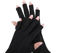 TIESOME Guanti di protezione UV per lampada per unghie gel, guanti di protezione UV UPF50+ professionali per manicure Guanti di protezione UV per mani senza dita per proteggere le mani (Nero)