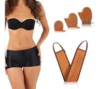 TIESOME Kit di 4 guanti autoabbronzanti 4 in 1, riutilizzabili, accessori per viso, corpo, schiena, senza striature, colore marrone