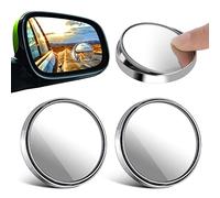 TIESOME Rétroviseur d'angle mort pour voiture, 2Pcs Rétroviseur de vue arrière HD ajustable sans cadre adhésif étanche rotatif à 360° en verre convexe pour voiture Van Truck Universel