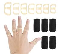 TIESOME Set di 7 stecche per dita ovali e manicotti per dita in diverse dimensioni + 5 custodie per dita a maglia, per artrite rotte, raddrizzamento dito trigger impermeabile