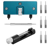 TIESOME Set di 9 attrezzi per orologi, in acciaio inox, con portapenne, set di attrezzi per la regolazione del cinturino e la sostituzione della batteria
