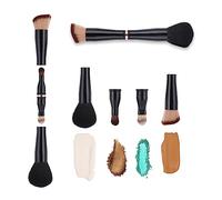 TIESOME Set di pennelli da trucco da 10,2 cm in 1, pennello per fondotinta, cipria, correttore, pennelli da viaggio, pennelli da trucco a doppia estremità per fondotinta, correttore e polvere