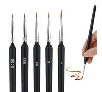 TIESOME Set di pennelli per pittura fine, 5 pezzi Pennelli per dettagli fini per pittura in miniatura Pennelli acrilici Pennelli per acquerello per modellismo Dipingere sottili Pennelli per artisti