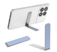 TIESOME Supporto per cellulare ultra sottile, pieghevole, mini supporto per telefono portatile, angolo regolabile per telefono e cellulare, modello universale (blu)