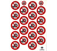 TIESSE - 18 adesivi simbolo VIETATO RIMUOVERE I RIPARI E LE PROTEZIONI - Vinile adesivo ad alte prestazioni - Dimensione: 18 pezzi diametro 52 mm su foglio A4 (210x297 mm) - MADE IN ITALY