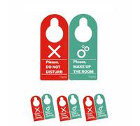 TIESSE - 3 cartellini bifacciali appendiporta PLEASE DO NOT DISTURB/PLEASE MAKE UP THE ROOM - Cartello plastico in PVC - Dimensione: 210x90 mm - MADE IN ITALY
