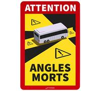 TIESSE - 3 etichette ATTENTION ANGLES MORTS ANGOLO MORTO BLIND SPOT per BUS e CAMPER - Vinile Adesivo - Dimensione: 170x250 mm - MADE IN ITALY