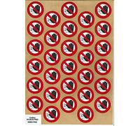 TIESSE - 30 etichette DIVIETO DI ACCESSO ALLE PERSONE NON AUTORIZZATE - Policarbonato con adesivo ad alte prestazioni - Dimensione: 30 pezzi diametro 39 mm su foglio A4 (210x297 mm) - MADE IN ITALY