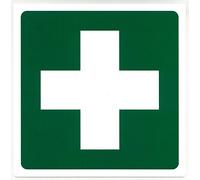 TIESSE - Cartello CROCE PRONTO SOCCORSO INFERMERIA FIRST AID - Cartello in Forex (PVC espanso) non adesivo - Dimensione: 240x240 mm - MADE IN ITALY