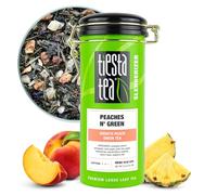 Tiesta Tea - Peaches N' Green | foglie sciolte | tè verde pesca liscio | miscela premium | caffeina di medie dimensioni | Fai caldo o ghiacciato e prepara fino a 50 tazze, barattolo ricaricabile, 142