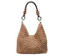 TIEZHICHESHI Borsa a tracolla per il tempo libero pendolari semplice borsa a tracolla cava, Marrone