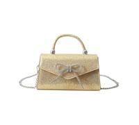 TIEZHICHESHI Borsa a tracolla semplice monospalla a tinta unita piccola borsa a faccia da trapano, dorato